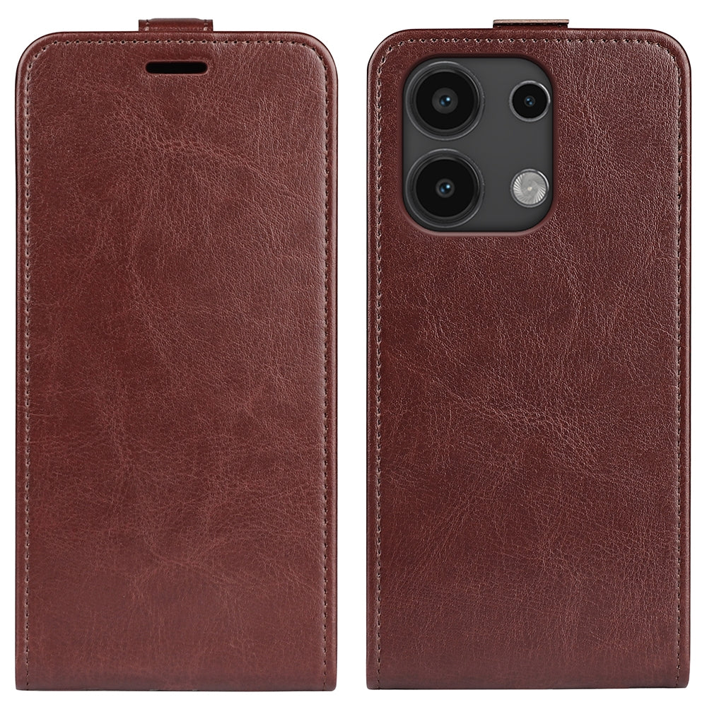 Xiaomi Redmi Note 13 4G Texture Vertical Flip Leather Wallet Case with Card Slot, PU TPU Shockproof Protective Cover, Anti-Drop Magnetic Folio Phone Case