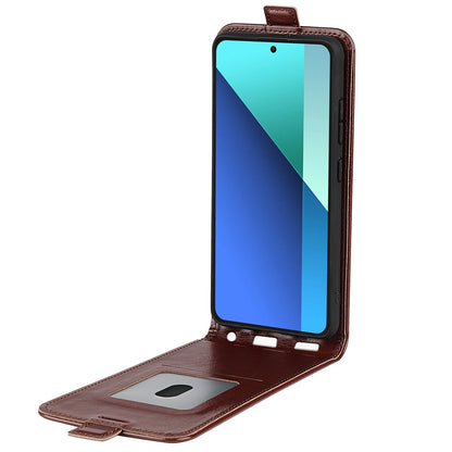 Xiaomi Redmi Note 13 4G Texture Vertical Flip Leather Wallet Case with Card Slot, PU TPU Shockproof Protective Cover, Anti-Drop Magnetic Folio Phone Case