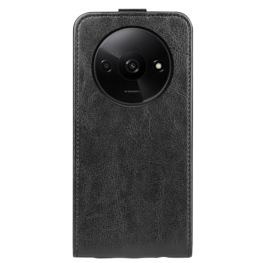 Xiaomi Redmi A3 Texture Vertical Flip Leather Wallet Case with Card Slot, PU TPU Shockproof Protective Cover, Anti-Drop Magnetic Folio Phone Case