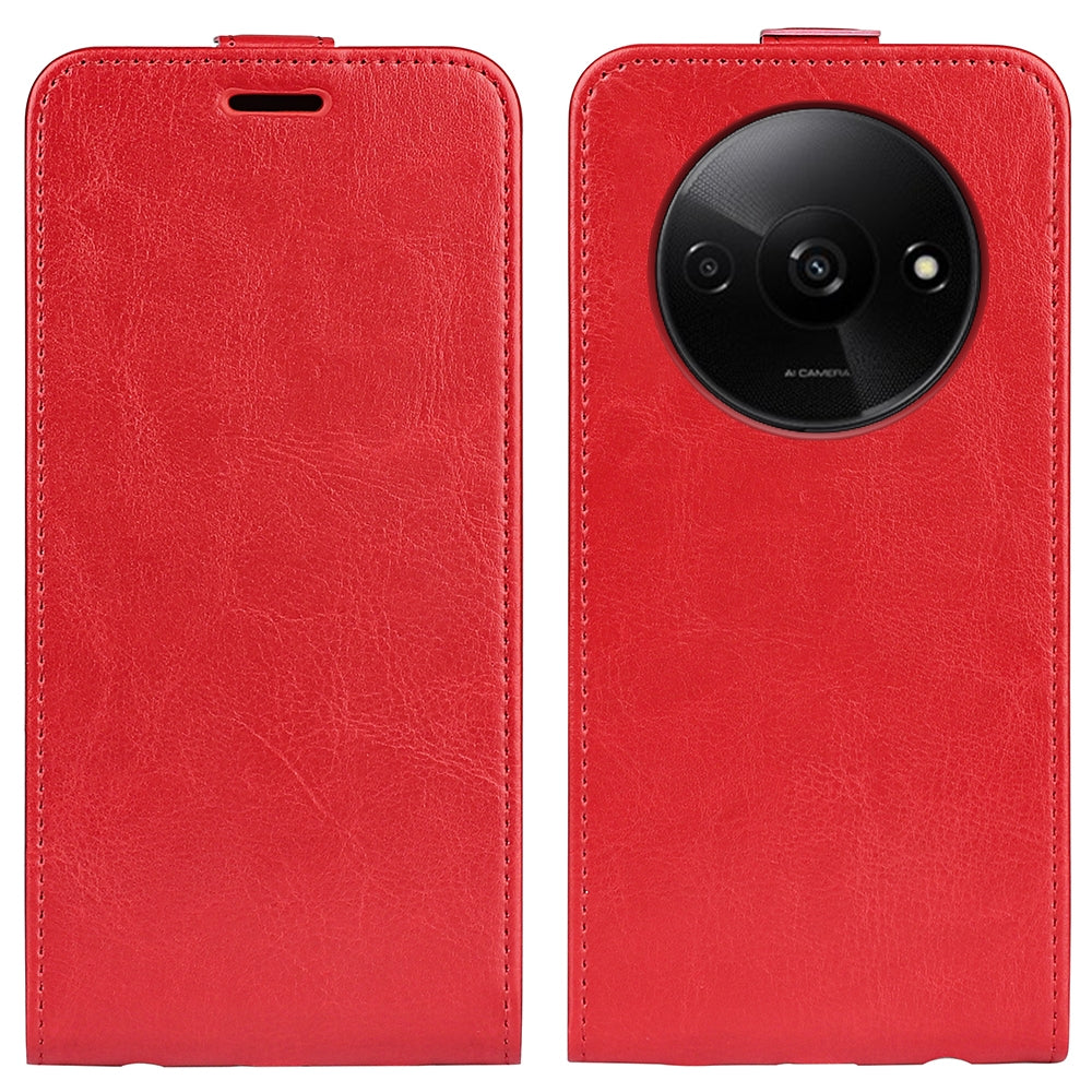 Xiaomi Redmi A3 Texture Vertical Flip Leather Wallet Case with Card Slot, PU TPU Shockproof Protective Cover, Anti-Drop Magnetic Folio Phone Case