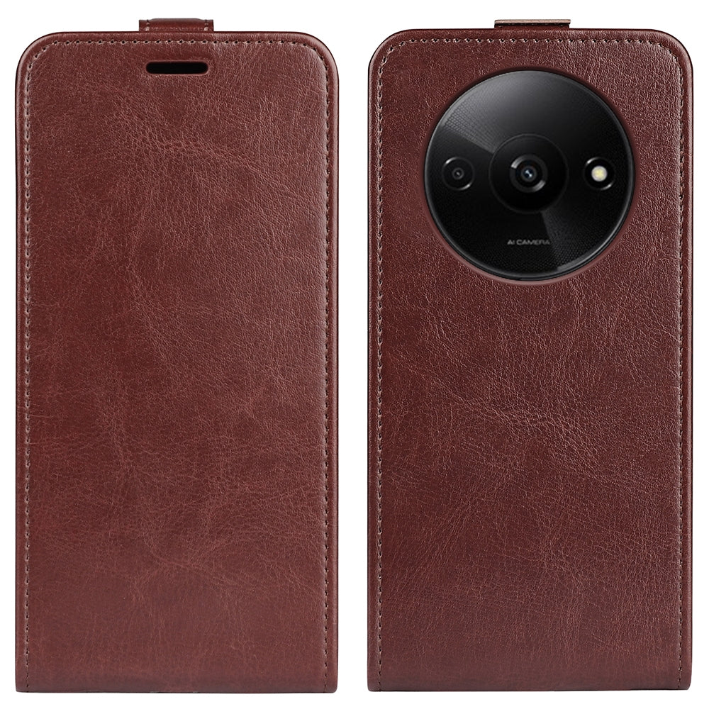 Xiaomi Redmi A3 Texture Vertical Flip Leather Wallet Case with Card Slot, PU TPU Shockproof Protective Cover, Anti-Drop Magnetic Folio Phone Case