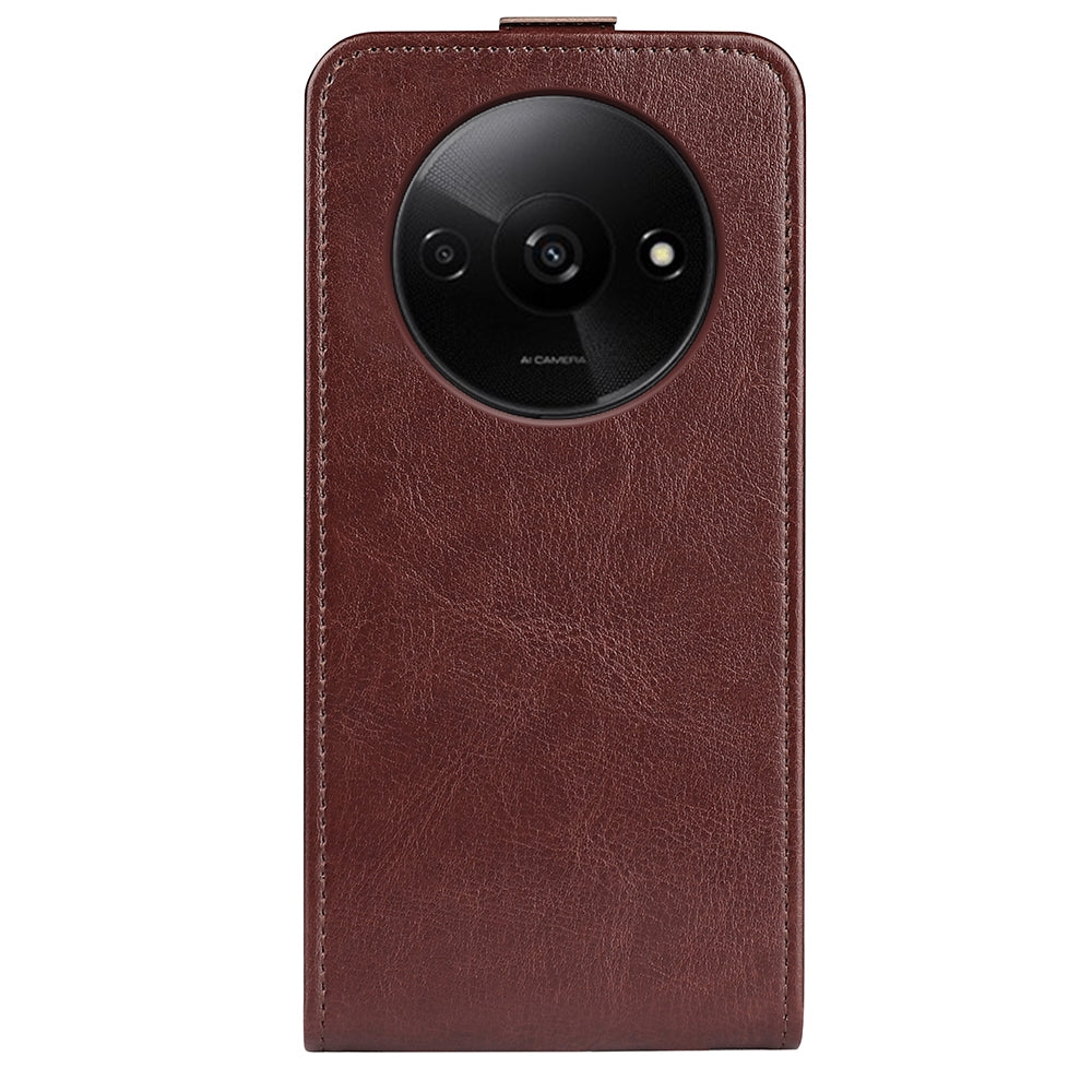 Xiaomi Redmi A3 Texture Vertical Flip Leather Wallet Case with Card Slot, PU TPU Shockproof Protective Cover, Anti-Drop Magnetic Folio Phone Case