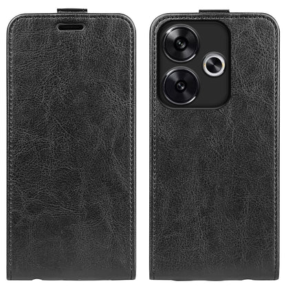 Xiaomi Redmi Turbo 3 Texture Vertical Flip Leather Wallet Case with Card Slot, PU TPU Shockproof Protective Cover, Anti-Drop Magnetic Folio Phone Case