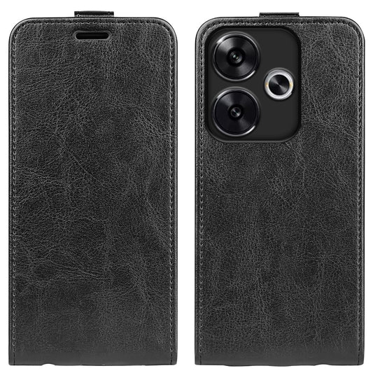 Xiaomi Redmi Turbo 3 Texture Vertical Flip Leather Wallet Case with Card Slot, PU TPU Shockproof Protective Cover, Anti-Drop Magnetic Folio Phone Case