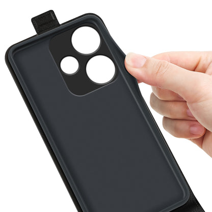 Xiaomi Redmi Turbo 3 Texture Vertical Flip Leather Wallet Case with Card Slot, PU TPU Shockproof Protective Cover, Anti-Drop Magnetic Folio Phone Case