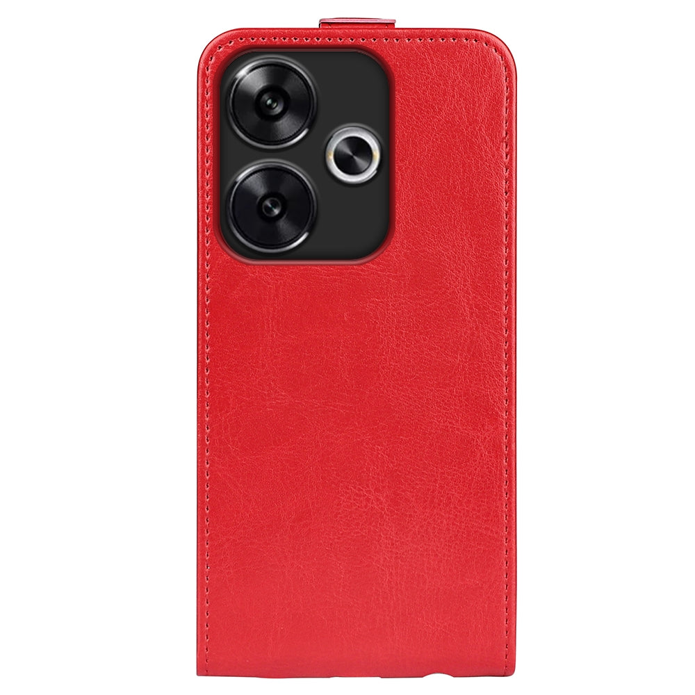Xiaomi Redmi Turbo 3 Texture Vertical Flip Leather Wallet Case with Card Slot, PU TPU Shockproof Protective Cover, Anti-Drop Magnetic Folio Phone Case