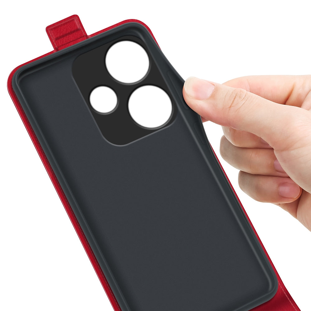 Xiaomi Redmi Turbo 3 Texture Vertical Flip Leather Wallet Case with Card Slot, PU TPU Shockproof Protective Cover, Anti-Drop Magnetic Folio Phone Case