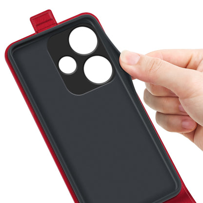 Xiaomi Redmi Turbo 3 Texture Vertical Flip Leather Wallet Case with Card Slot, PU TPU Shockproof Protective Cover, Anti-Drop Magnetic Folio Phone Case