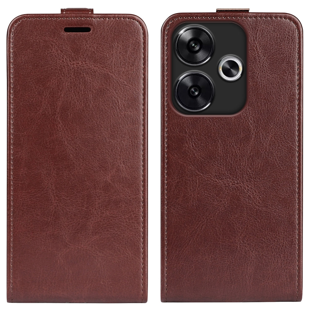 Xiaomi Redmi Turbo 3 Texture Vertical Flip Leather Wallet Case with Card Slot, PU TPU Shockproof Protective Cover, Anti-Drop Magnetic Folio Phone Case