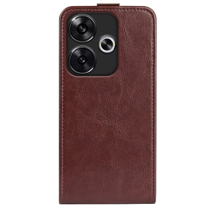 Xiaomi Redmi Turbo 3 Texture Vertical Flip Leather Wallet Case with Card Slot, PU TPU Shockproof Protective Cover, Anti-Drop Magnetic Folio Phone Case