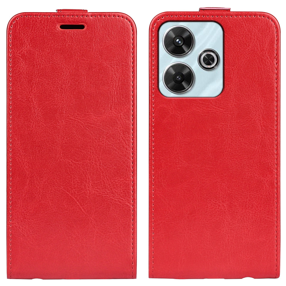 Xiaomi Redmi Note 13R Texture Vertical Flip Leather Wallet Case with Card Slot, PU TPU Shockproof Protective Cover, Anti-Drop Magnetic Folio Phone Case