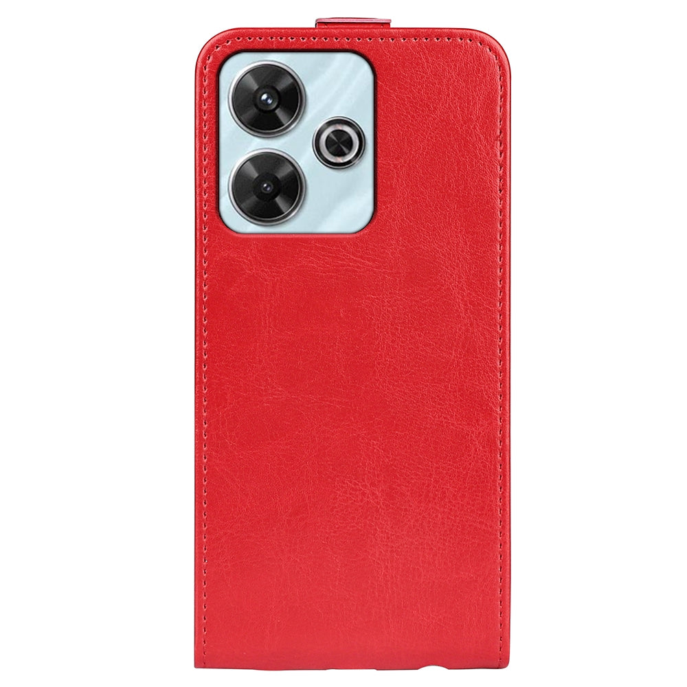 Xiaomi Redmi Note 13R Texture Vertical Flip Leather Wallet Case with Card Slot, PU TPU Shockproof Protective Cover, Anti-Drop Magnetic Folio Phone Case