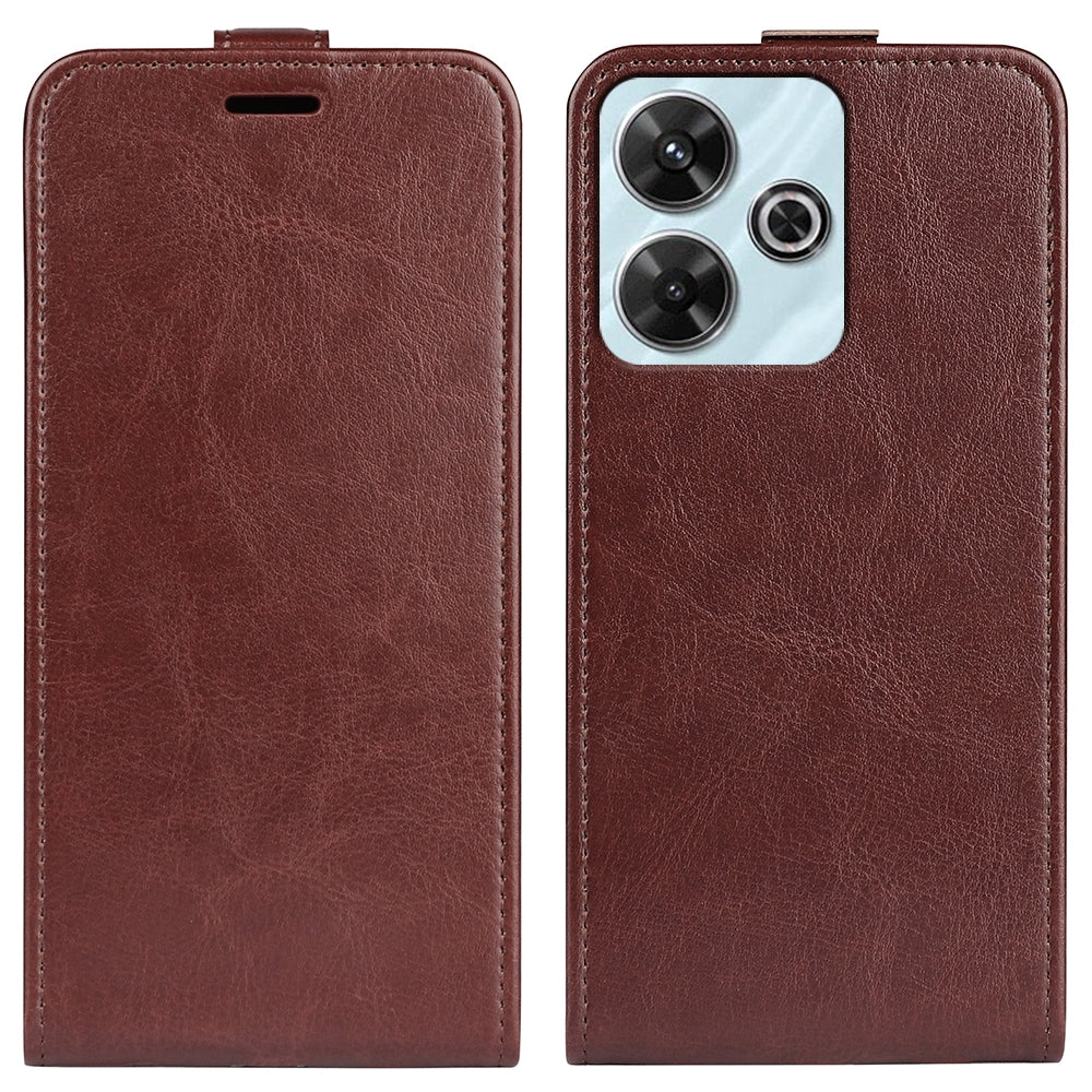 Xiaomi Redmi Note 13R Texture Vertical Flip Leather Wallet Case with Card Slot, PU TPU Shockproof Protective Cover, Anti-Drop Magnetic Folio Phone Case