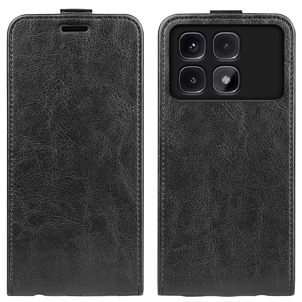 Xiaomi Redmi K70 Ultra Texture Vertical Flip Leather Wallet Case with Card Slot, PU TPU Shockproof Protective Cover, Anti-Drop Magnetic Folio Phone Case