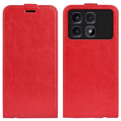 Xiaomi Redmi K70 Ultra Texture Vertical Flip Leather Wallet Case with Card Slot, PU TPU Shockproof Protective Cover, Anti-Drop Magnetic Folio Phone Case