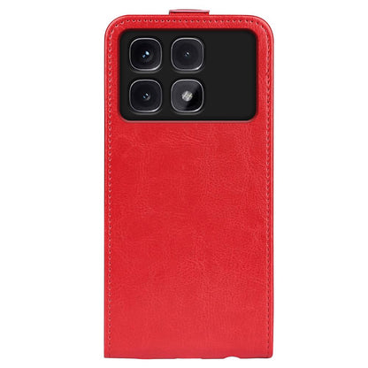 Xiaomi Redmi K70 Ultra Texture Vertical Flip Leather Wallet Case with Card Slot, PU TPU Shockproof Protective Cover, Anti-Drop Magnetic Folio Phone Case
