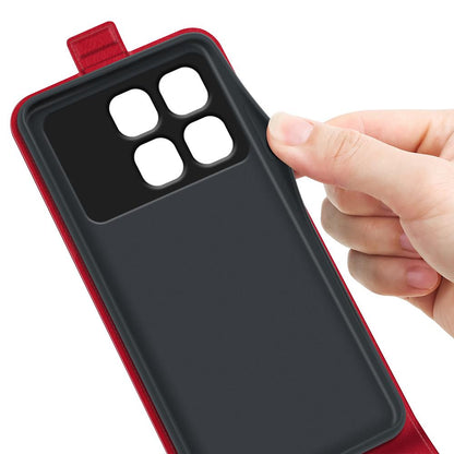 Xiaomi Redmi K70 Ultra Texture Vertical Flip Leather Wallet Case with Card Slot, PU TPU Shockproof Protective Cover, Anti-Drop Magnetic Folio Phone Case