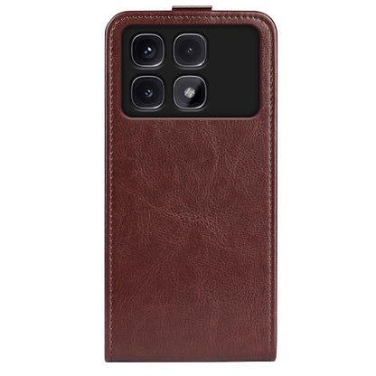 Xiaomi Redmi K70 Ultra Texture Vertical Flip Leather Wallet Case with Card Slot, PU TPU Shockproof Protective Cover, Anti-Drop Magnetic Folio Phone Case