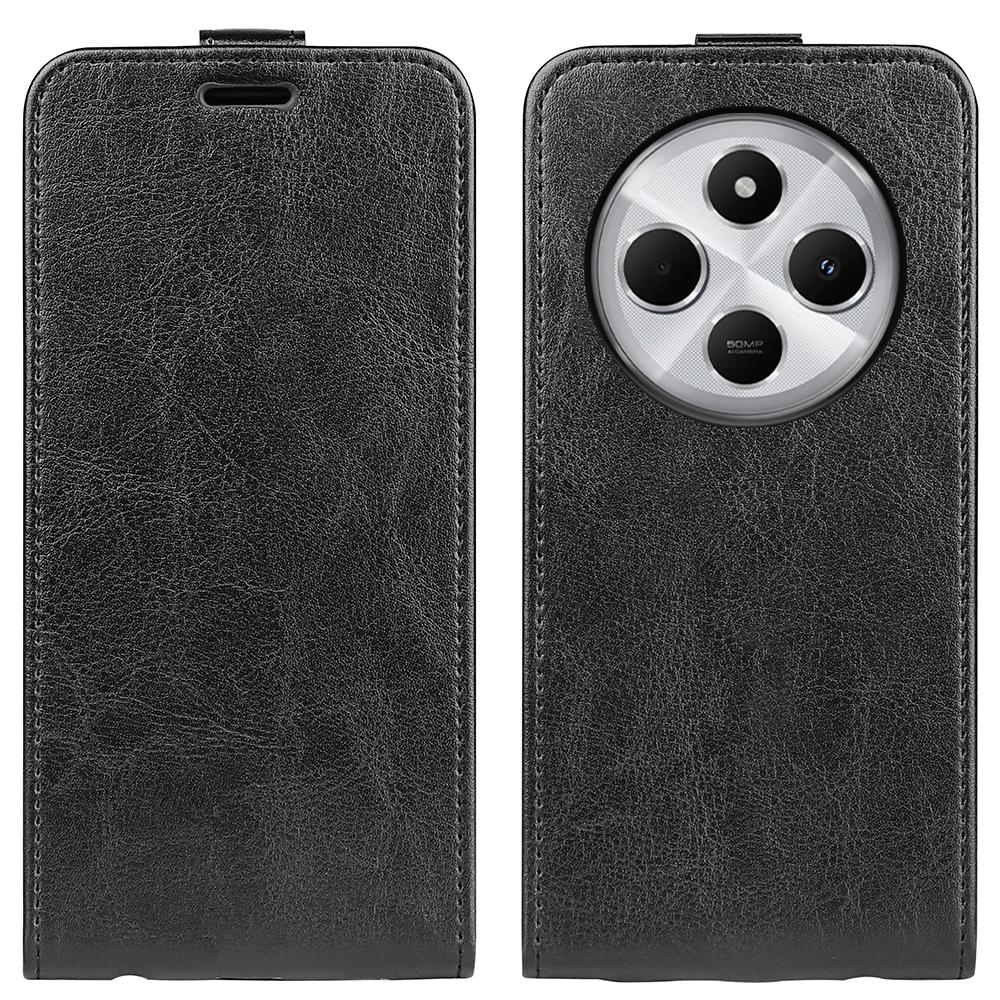 Xiaomi Redmi 14C 4G Texture Vertical Flip Leather Wallet Case with Card Slot, PU TPU Shockproof Protective Cover, Anti-Drop Magnetic Folio Phone Case