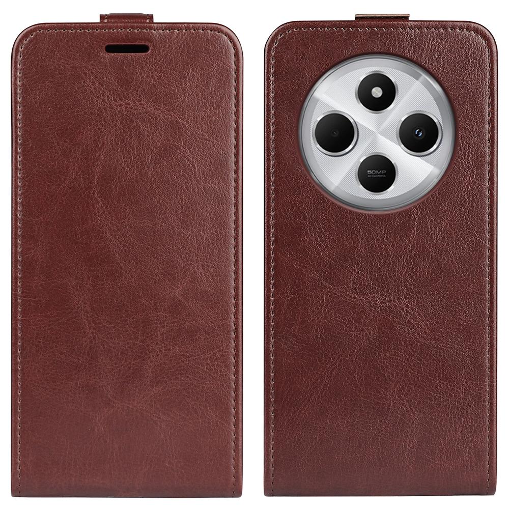 Xiaomi Redmi 14C 4G Texture Vertical Flip Leather Wallet Case with Card Slot, PU TPU Shockproof Protective Cover, Anti-Drop Magnetic Folio Phone Case
