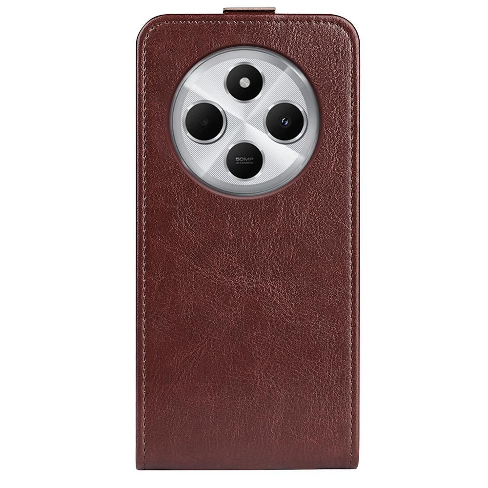 Xiaomi Redmi 14C 4G Texture Vertical Flip Leather Wallet Case with Card Slot, PU TPU Shockproof Protective Cover, Anti-Drop Magnetic Folio Phone Case