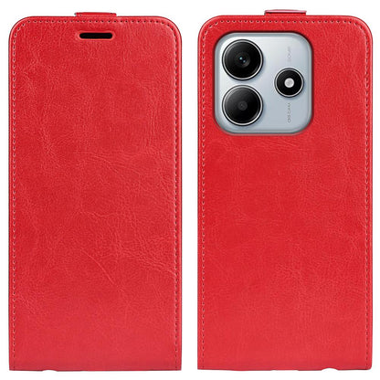 Xiaomi Redmi Note 14 5G Texture Vertical Flip Leather Wallet Case with Card Slot, PU TPU Shockproof Protective Cover, Anti-Drop Magnetic Folio Phone Case