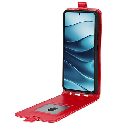 Xiaomi Redmi Note 14 5G Texture Vertical Flip Leather Wallet Case with Card Slot, PU TPU Shockproof Protective Cover, Anti-Drop Magnetic Folio Phone Case