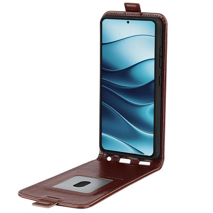 Xiaomi Redmi Note 14 5G Texture Vertical Flip Leather Wallet Case with Card Slot, PU TPU Shockproof Protective Cover, Anti-Drop Magnetic Folio Phone Case