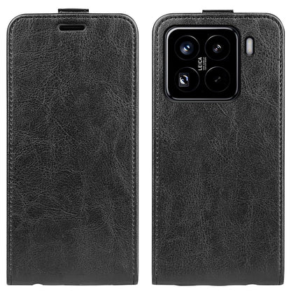 Xiaomi 15 Pro Texture Vertical Flip Leather Wallet Case with Card Slot, PU TPU Shockproof Protective Cover, Anti-Drop Magnetic Folio Phone Case