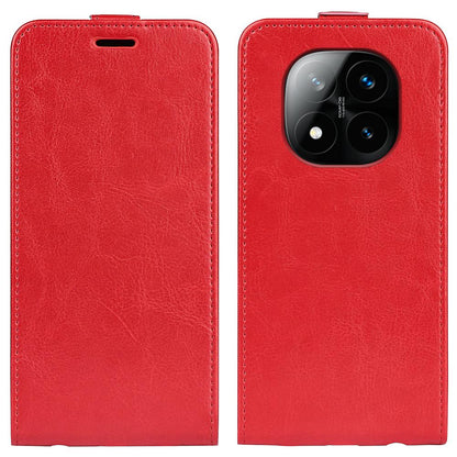 Xiaomi Redmi Note 14 Pro+ 5G Texture Vertical Flip Leather Wallet Case with Card Slot, PU TPU Shockproof Protective Cover, Anti-Drop Magnetic Folio Phone Case