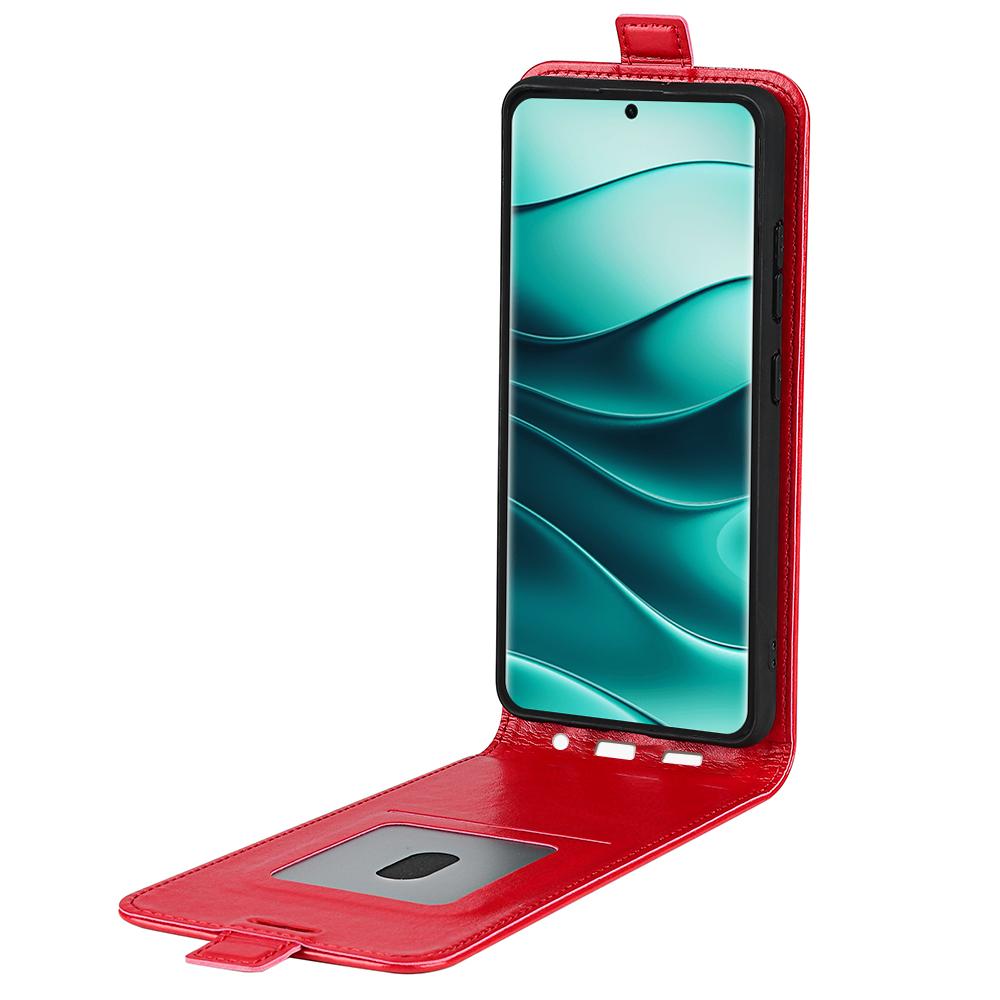 Xiaomi Redmi Note 14 Pro+ 5G Texture Vertical Flip Leather Wallet Case with Card Slot, PU TPU Shockproof Protective Cover, Anti-Drop Magnetic Folio Phone Case