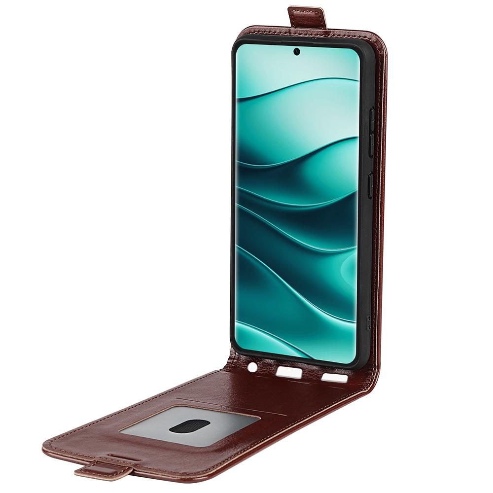 Xiaomi Redmi Note 14 Pro+ 5G Texture Vertical Flip Leather Wallet Case with Card Slot, PU TPU Shockproof Protective Cover, Anti-Drop Magnetic Folio Phone Case