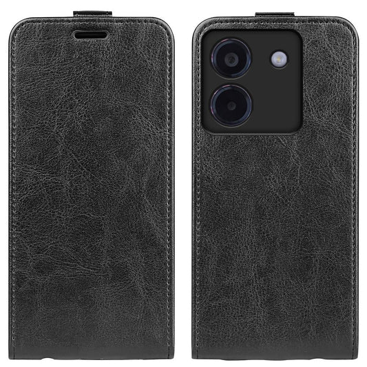 Xiaomi Poco M7 Pro 5G Texture Vertical Flip Leather Wallet Case with Card Slot, PU TPU Shockproof Protective Cover, Anti-Drop Magnetic Folio Phone Case
