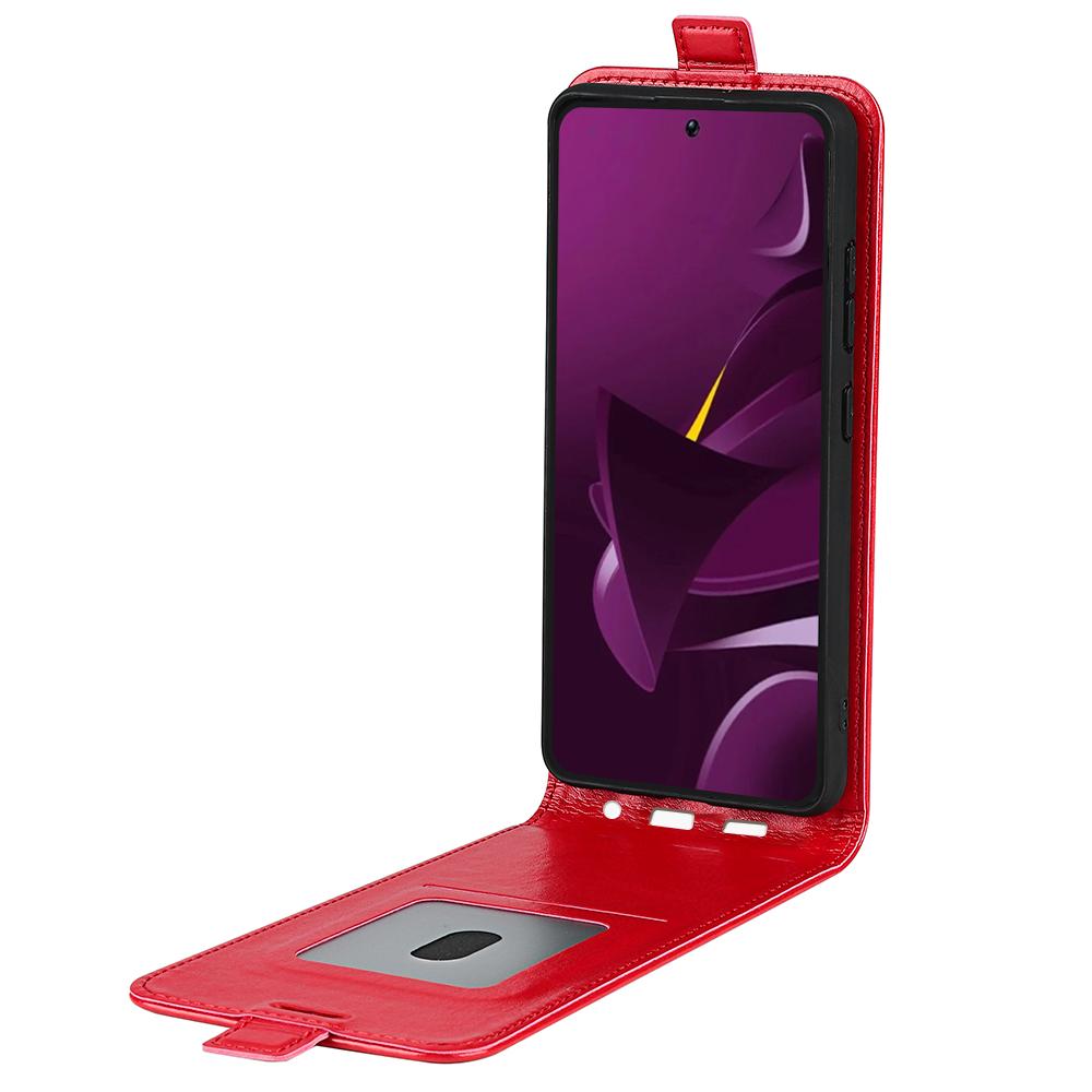 Xiaomi Poco M7 Pro 5G Texture Vertical Flip Leather Wallet Case with Card Slot, PU TPU Shockproof Protective Cover, Anti-Drop Magnetic Folio Phone Case
