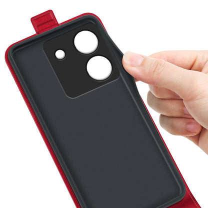 Xiaomi Poco M7 Pro 5G Texture Vertical Flip Leather Wallet Case with Card Slot, PU TPU Shockproof Protective Cover, Anti-Drop Magnetic Folio Phone Case