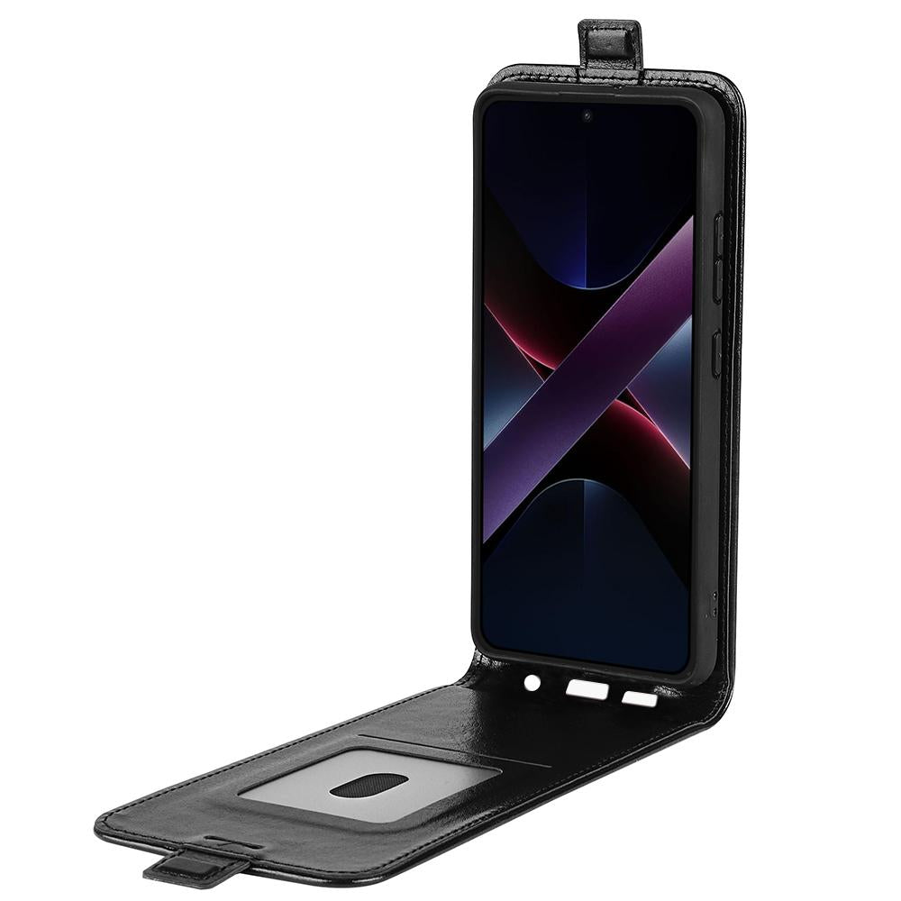Xiaomi Poco X7 Pro Texture Vertical Flip Leather Wallet Case with Card Slot, PU TPU Shockproof Protective Cover, Anti-Drop Magnetic Folio Phone Case
