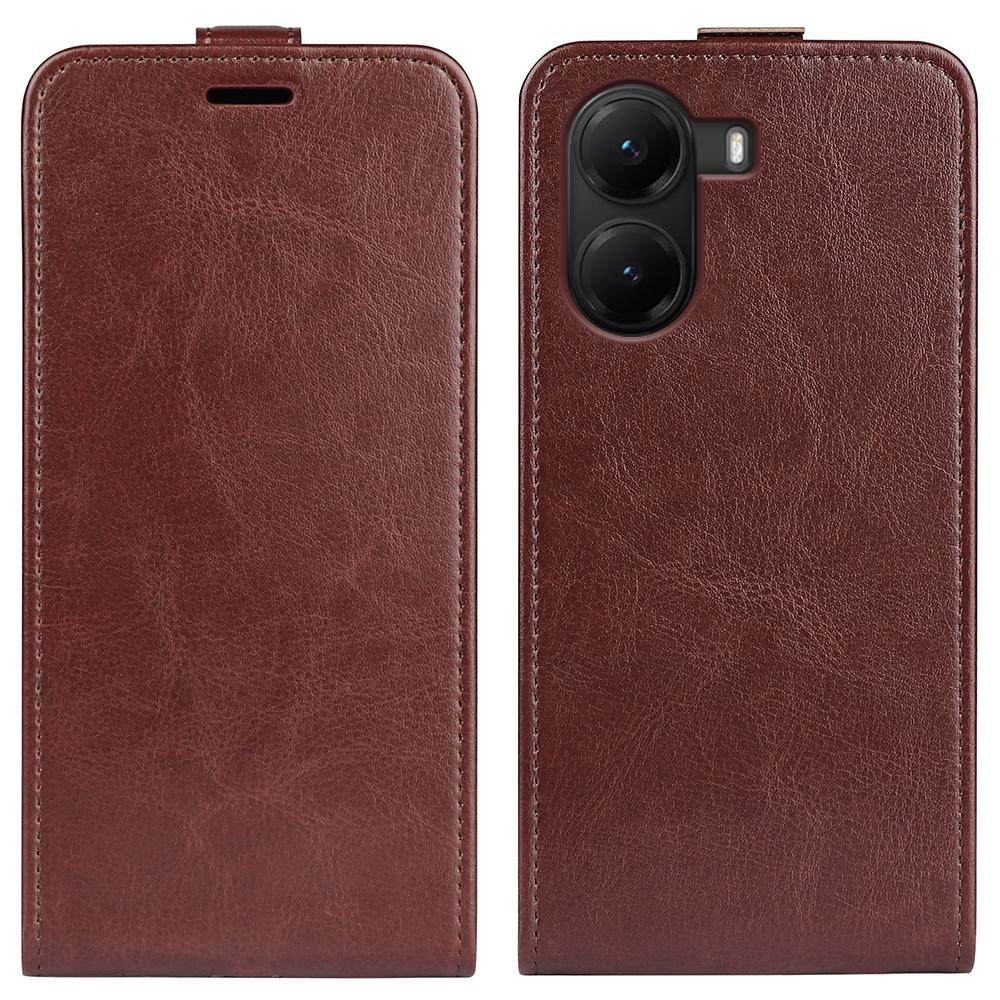 Xiaomi Poco X7 Pro Texture Vertical Flip Leather Wallet Case with Card Slot, PU TPU Shockproof Protective Cover, Anti-Drop Magnetic Folio Phone Case