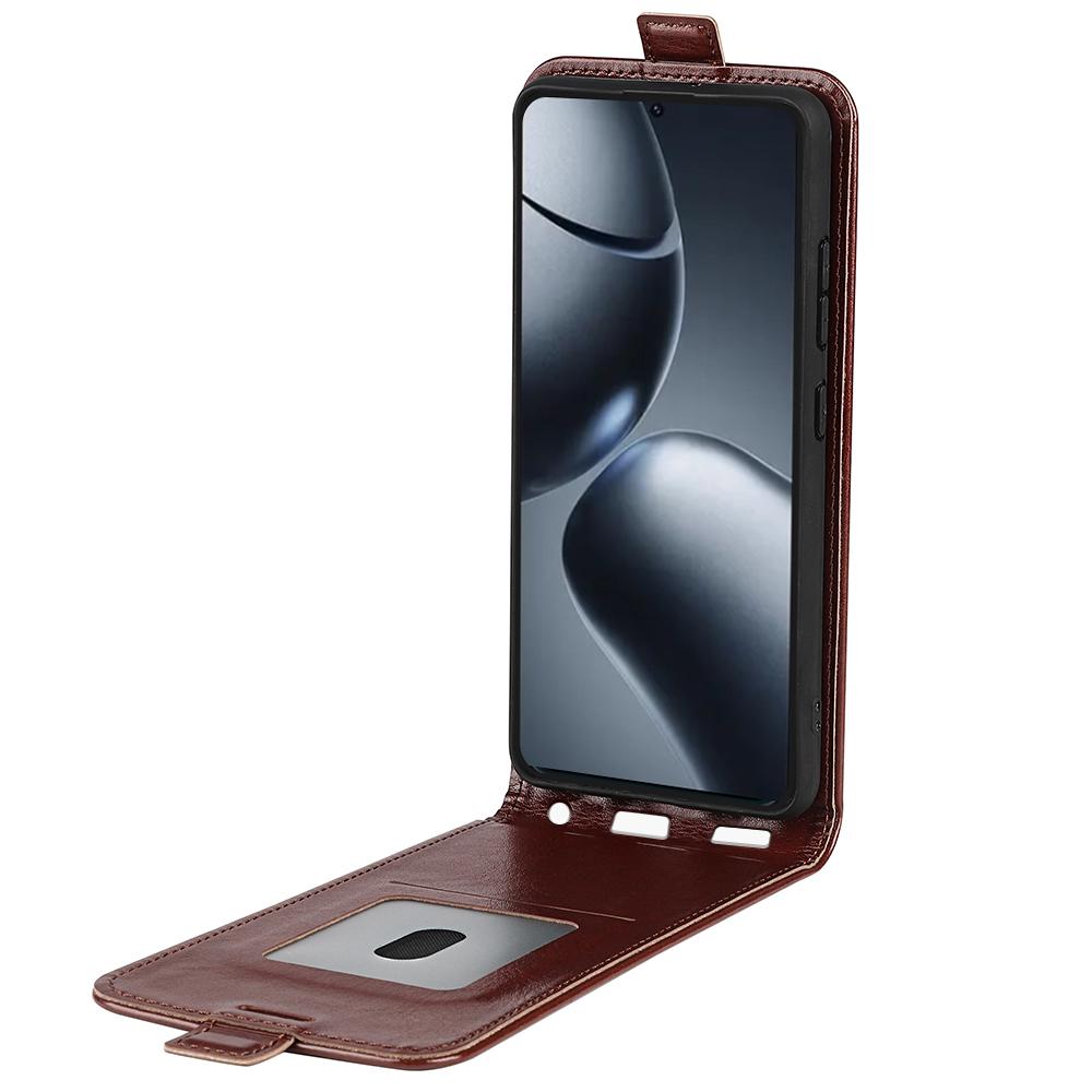 Xiaomi 15T Texture Vertical Flip Leather Wallet Case with Card Slot, PU TPU Shockproof Protective Cover, Anti-Drop Magnetic Folio Phone Case