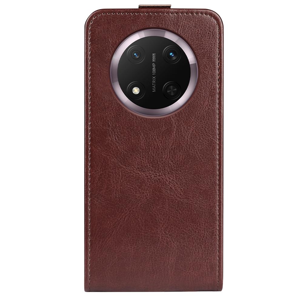 Honor X9c Texture Vertical Flip Leather Wallet Case with Card Slot, PU TPU Shockproof Protective Cover, Anti-Drop Magnetic Folio Phone Case