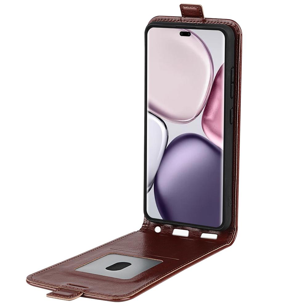 Honor X9c Texture Vertical Flip Leather Wallet Case with Card Slot, PU TPU Shockproof Protective Cover, Anti-Drop Magnetic Folio Phone Case