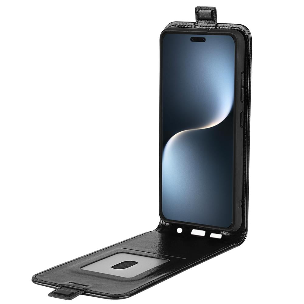 Honor Magic7 Pro Texture Vertical Flip Leather Wallet Case with Card Slot, PU TPU Shockproof Protective Cover, Anti-Drop Magnetic Folio Phone Case