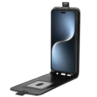Honor Magic7 Pro Texture Vertical Flip Leather Wallet Case with Card Slot, PU TPU Shockproof Protective Cover, Anti-Drop Magnetic Folio Phone Case
