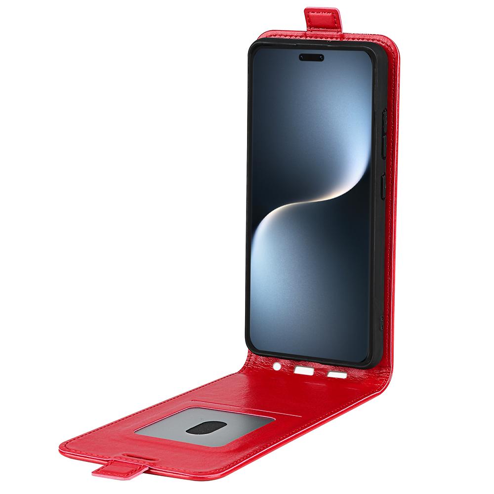 Honor Magic7 Pro Texture Vertical Flip Leather Wallet Case with Card Slot, PU TPU Shockproof Protective Cover, Anti-Drop Magnetic Folio Phone Case