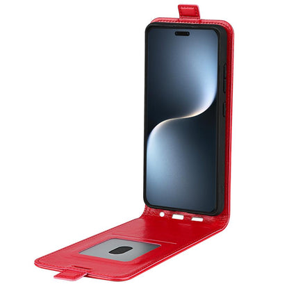 Honor Magic7 Pro Texture Vertical Flip Leather Wallet Case with Card Slot, PU TPU Shockproof Protective Cover, Anti-Drop Magnetic Folio Phone Case