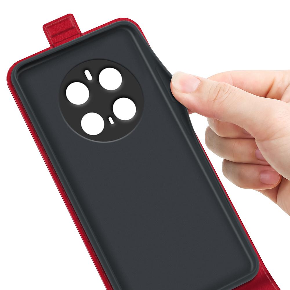 Honor Magic7 Pro Texture Vertical Flip Leather Wallet Case with Card Slot, PU TPU Shockproof Protective Cover, Anti-Drop Magnetic Folio Phone Case