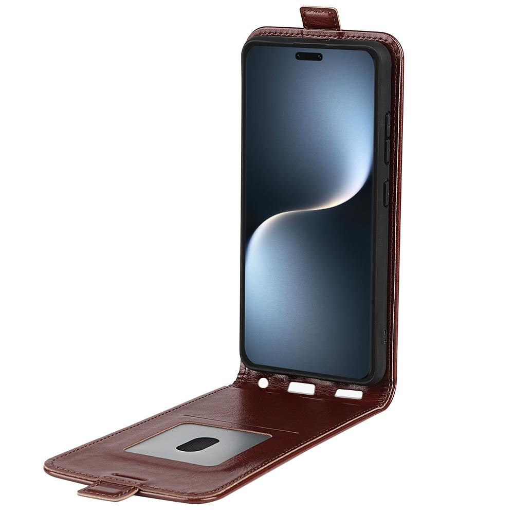 Honor Magic7 Pro Texture Vertical Flip Leather Wallet Case with Card Slot, PU TPU Shockproof Protective Cover, Anti-Drop Magnetic Folio Phone Case