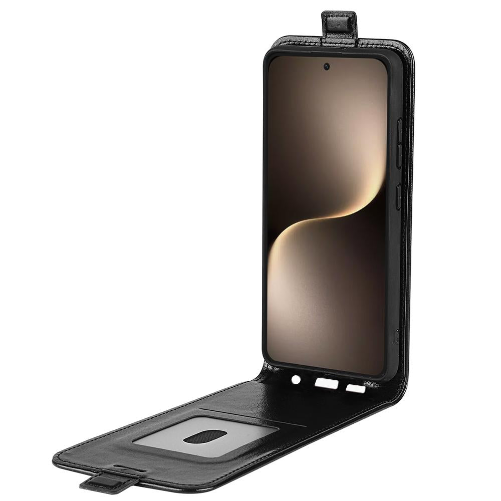 Honor Magic7 5G Texture Vertical Flip Leather Wallet Case with Card Slot, PU TPU Shockproof Protective Cover, Anti-Drop Magnetic Folio Phone Case
