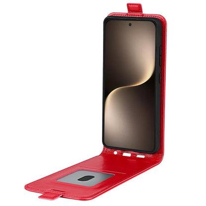 Honor Magic7 5G Texture Vertical Flip Leather Wallet Case with Card Slot, PU TPU Shockproof Protective Cover, Anti-Drop Magnetic Folio Phone Case