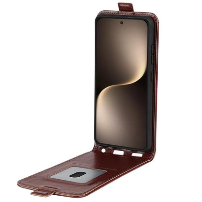 Honor Magic7 5G Texture Vertical Flip Leather Wallet Case with Card Slot, PU TPU Shockproof Protective Cover, Anti-Drop Magnetic Folio Phone Case