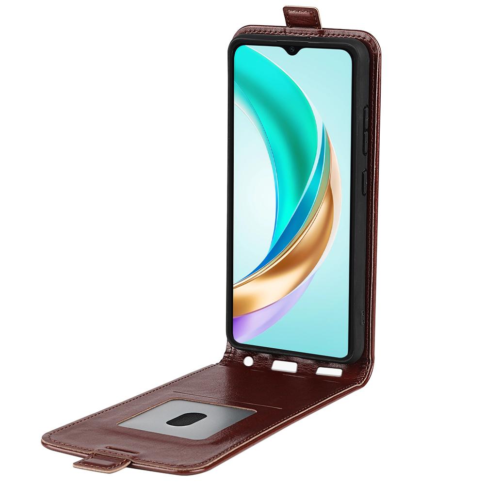 Honor X6b Texture Vertical Flip Leather Wallet Case with Card Slot, PU TPU Shockproof Protective Cover, Anti-Drop Magnetic Folio Phone Case